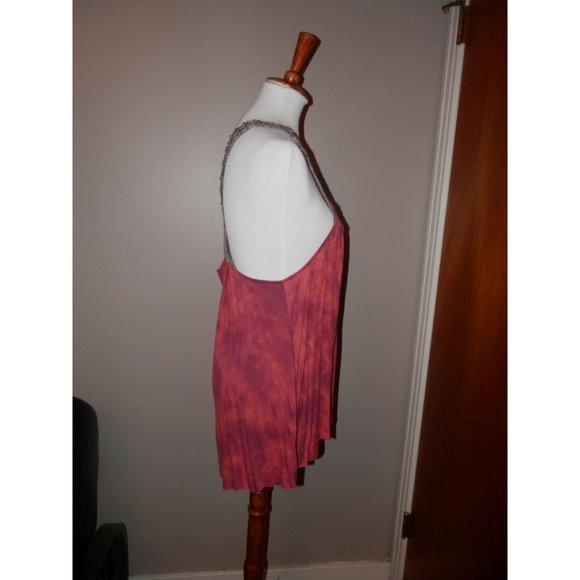 FREE PEOPLE Top Tank Medium Pink Macrame - Picture 3 of 5